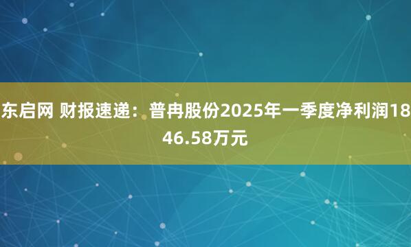 东启网 财报速递：普冉股份2025年一季度净利润1846.58万元